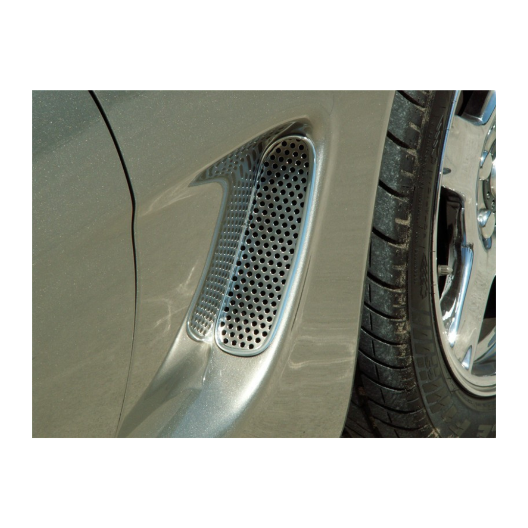 C5 Corvette Side Vent Grilles | 2pc | Perforated Stainless Steel