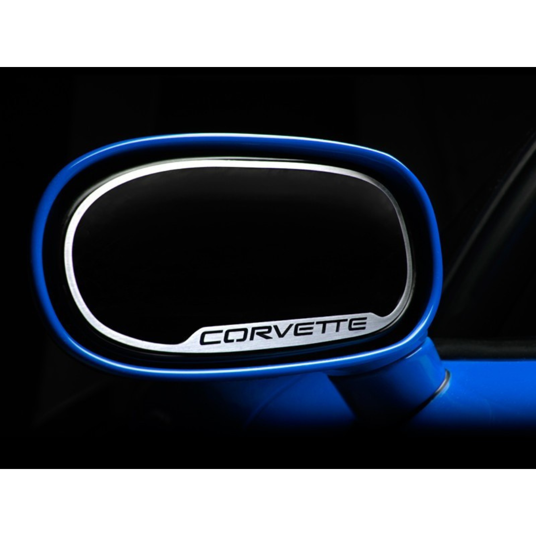 C5 Corvette Side View Mirror Trim | 2pc | Corvette Script
