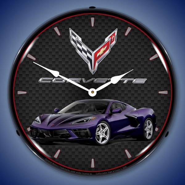 C8 Corvette Hysteria Purple Metallic Clock
