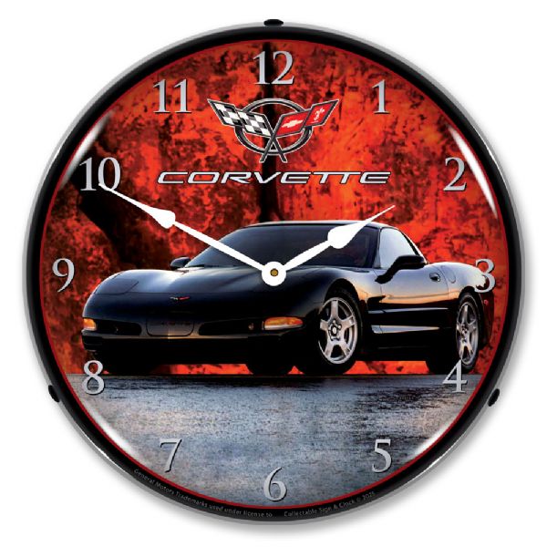 C5 Corvette in Black Clock-694685357704'
