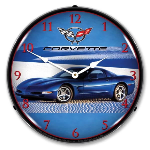 C5 Corvette in Blue Clock-694685357728'