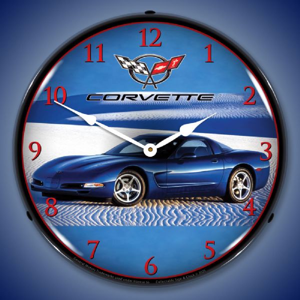 C5 Corvette in Blue Clock