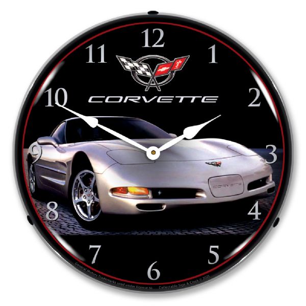 C5 Corvette in Silver Clock-694685357803'