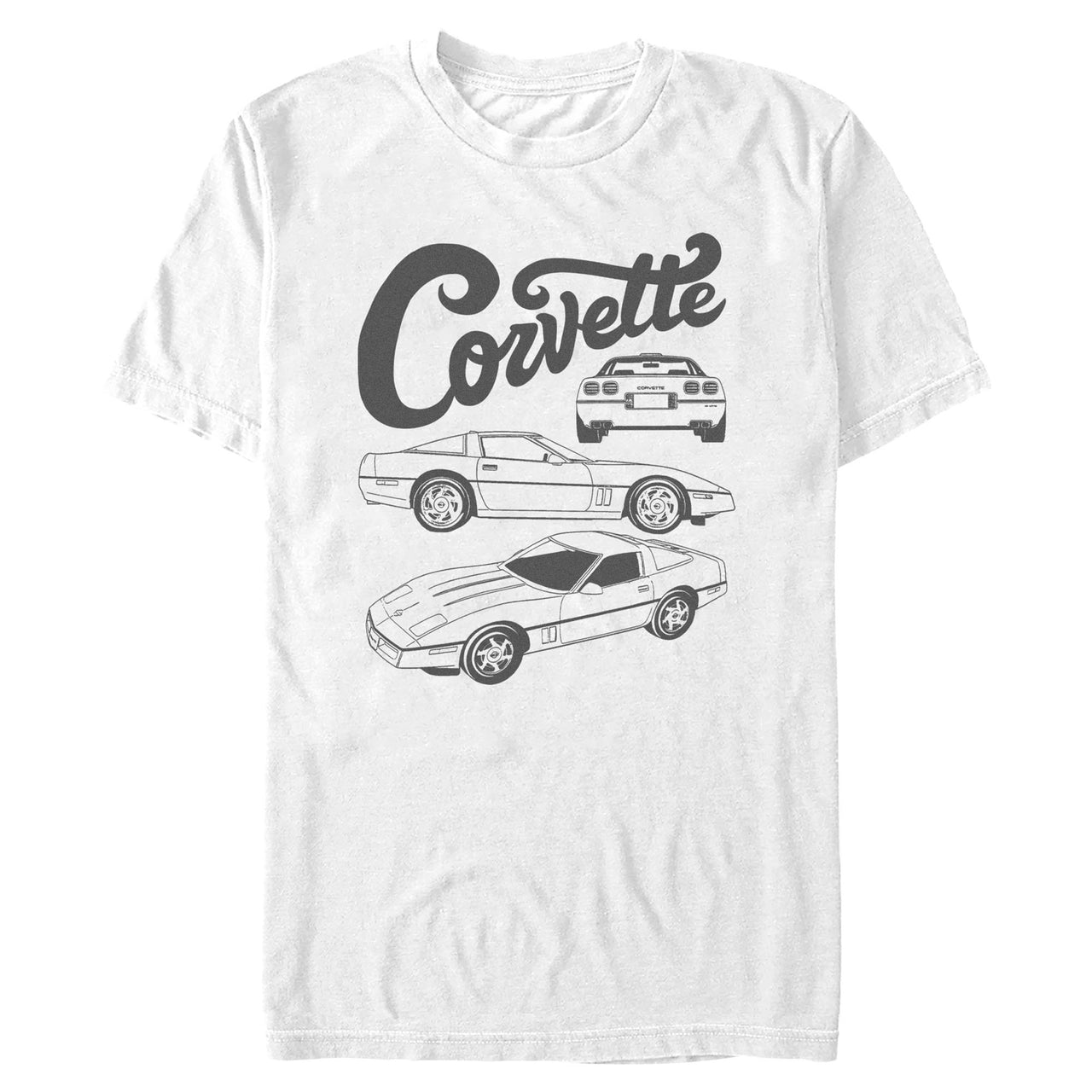 C4 Corvette Line Art White Tee