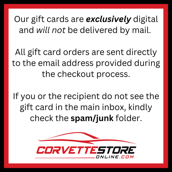 CorvetteStoreOnline.com E-Gift Card