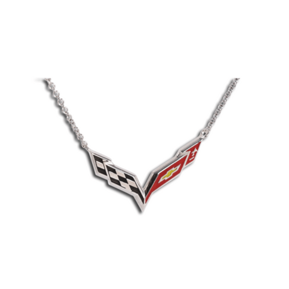 C7 Corvette Emblem Necklace | Sterling Silver