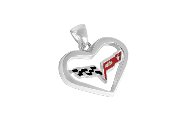 order  C6 ♡ C6 Corvette Heart Pendant - Sterling Silver | Corvette Store Online