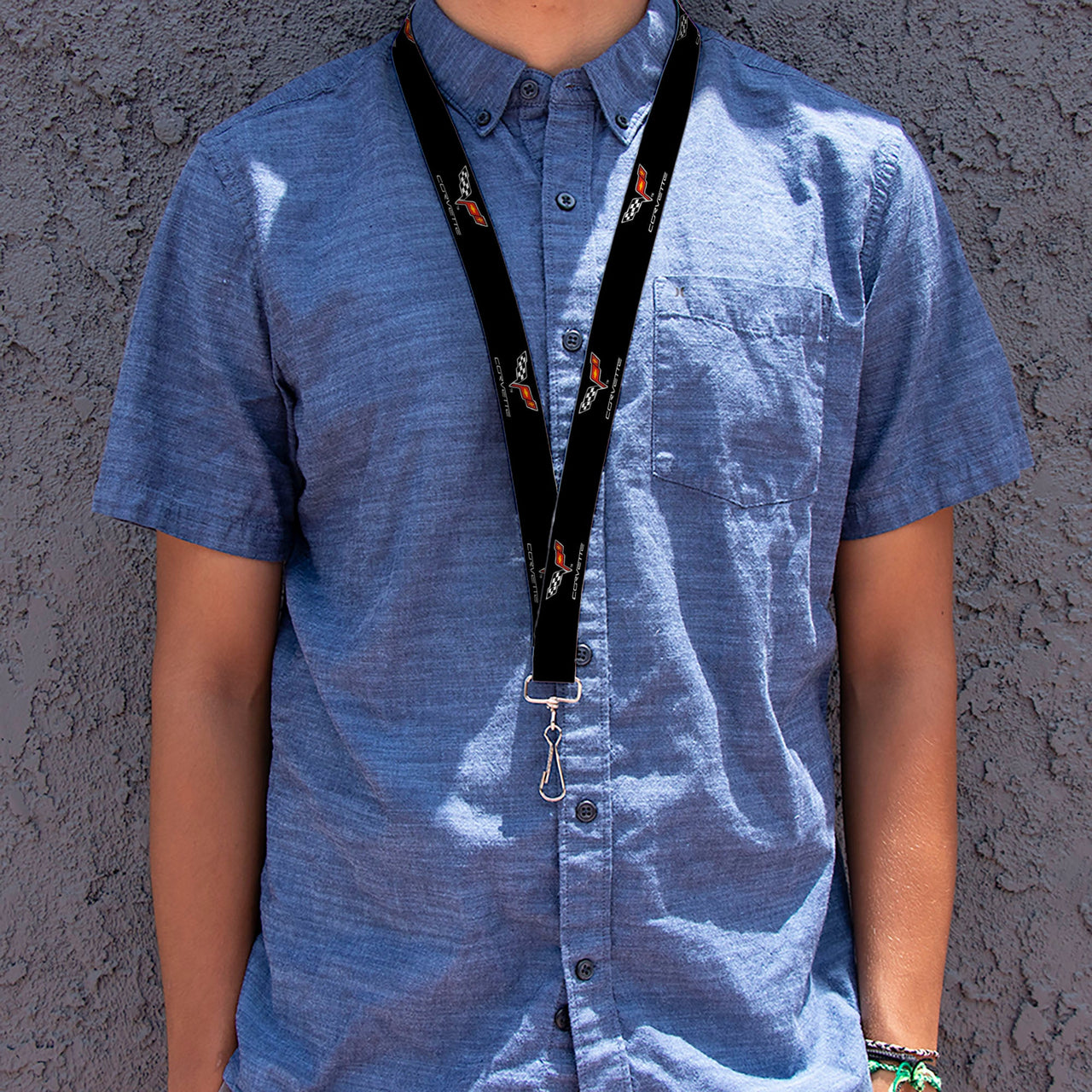 Lanyard - 1.0" - C6 Logo REPEAT Black