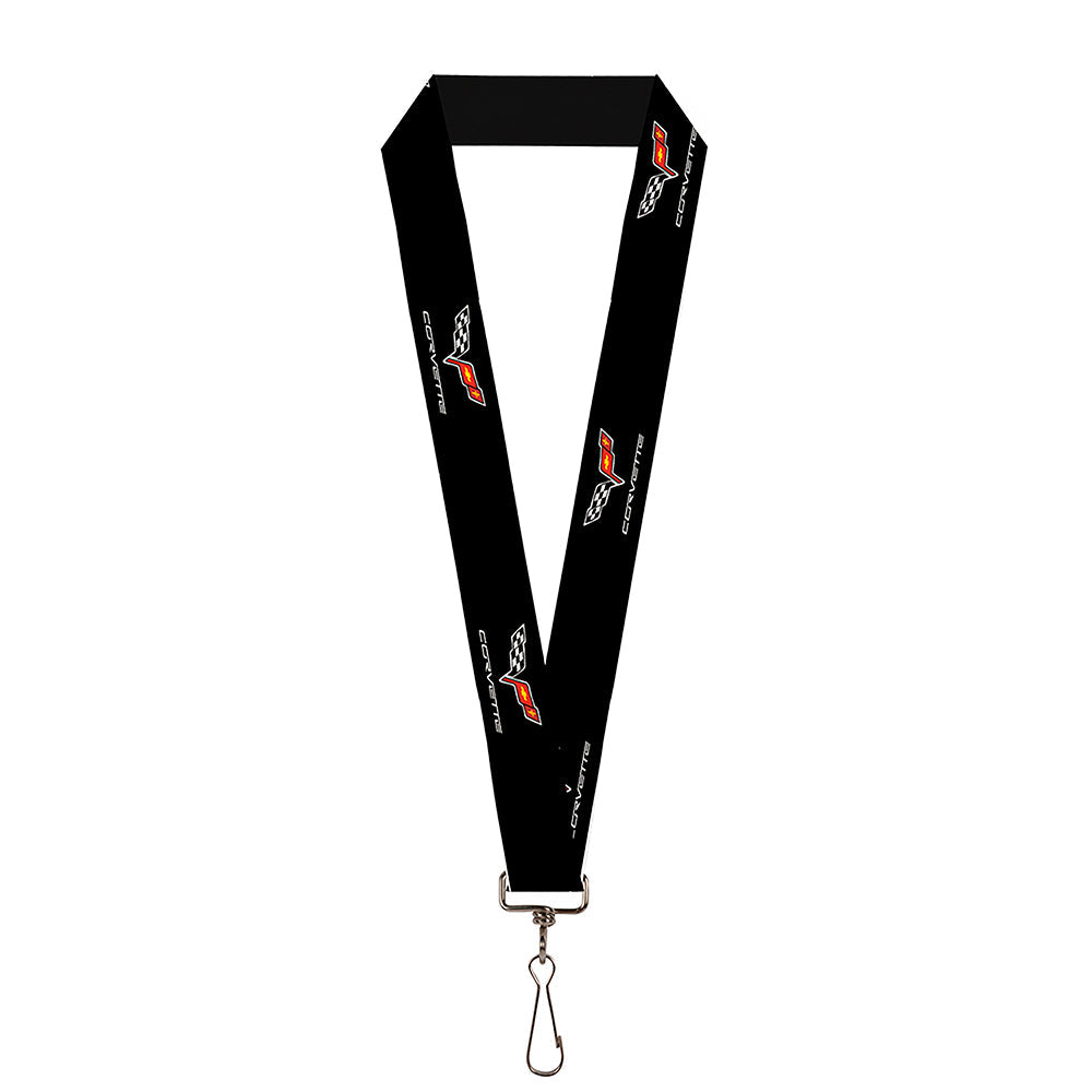 Lanyard - 1.0" - C6 Logo REPEAT Black