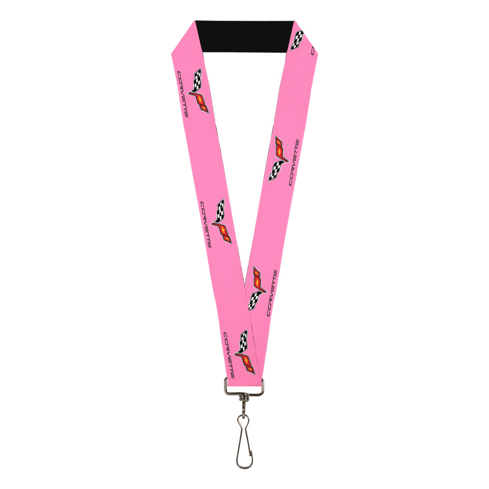 Lanyard - 1.0" - C6 Logo REPEAT Pink Black
