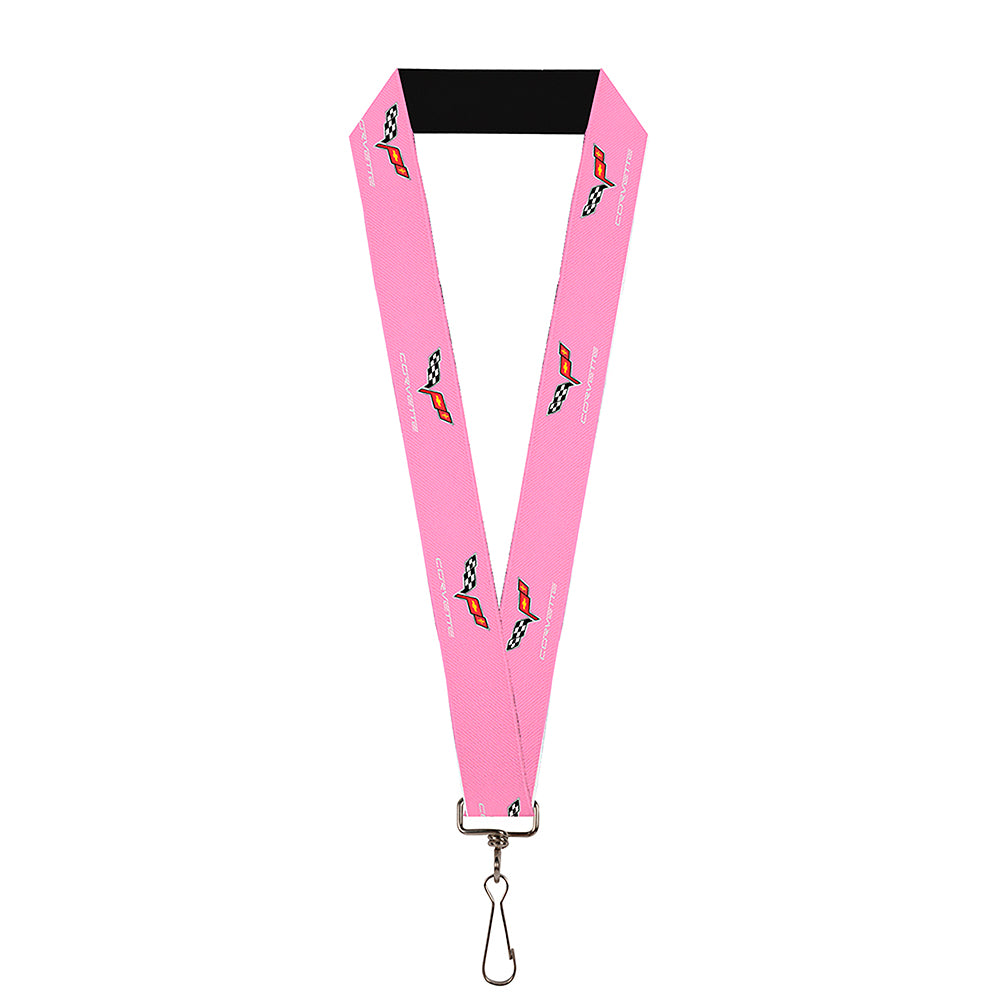 Lanyard - 1.0" - C6 Logo Pink Silver