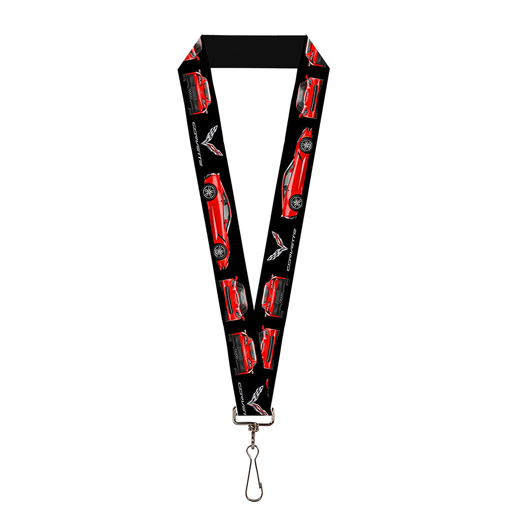 Lanyard - 1.0" - C7 Logo C7 Blueprints Black Red