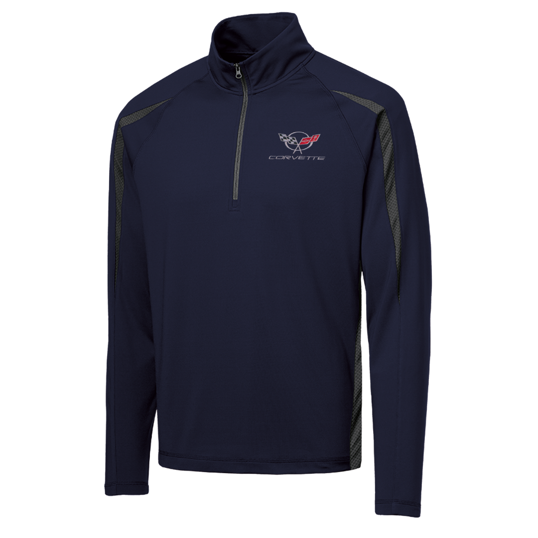 mens-c5-corvette-stretch-half-zip-pullover