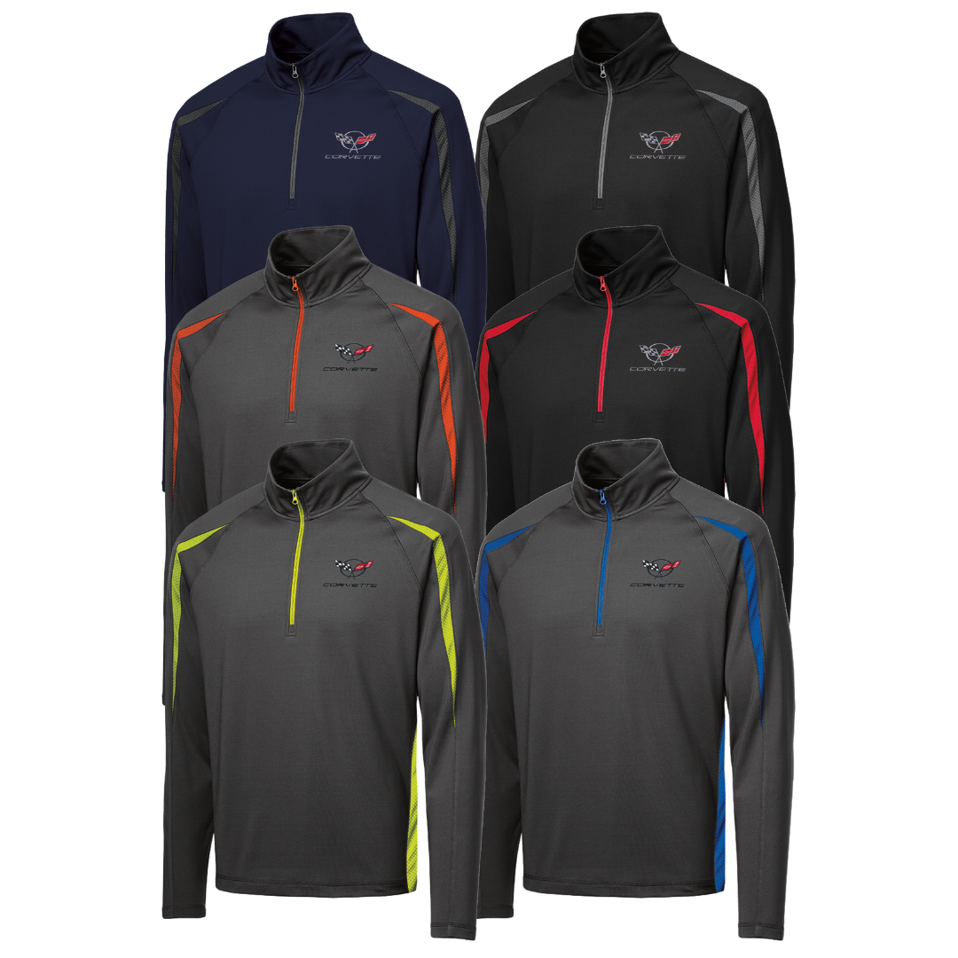 mens-c5-corvette-stretch-half-zip-pullover