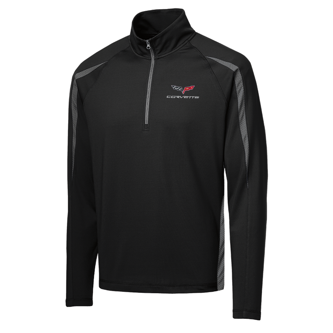 mens-c6-corvette-stretch-half-zip-pullover