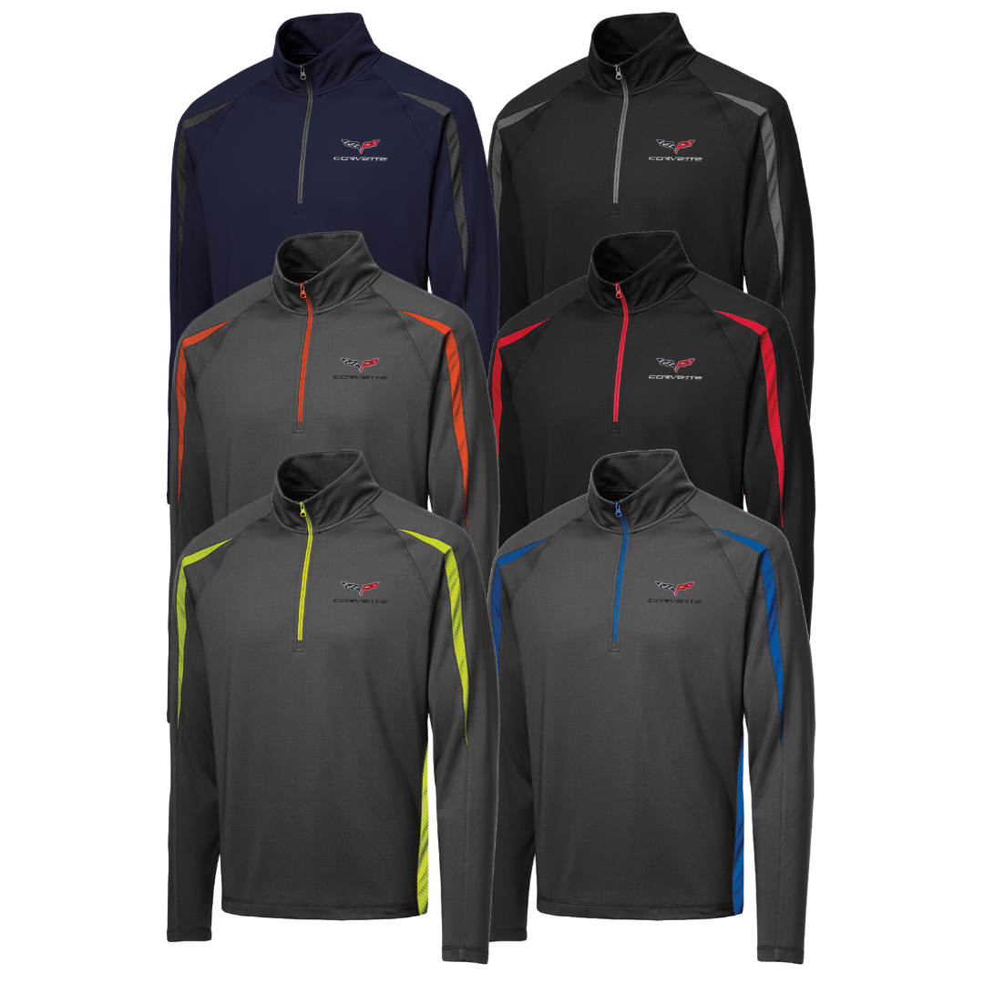 mens-c6-corvette-stretch-half-zip-pullover