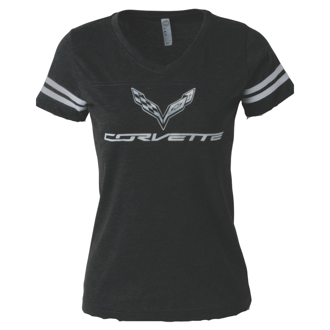 Ladies C7 Corvette Football Jersey Tee