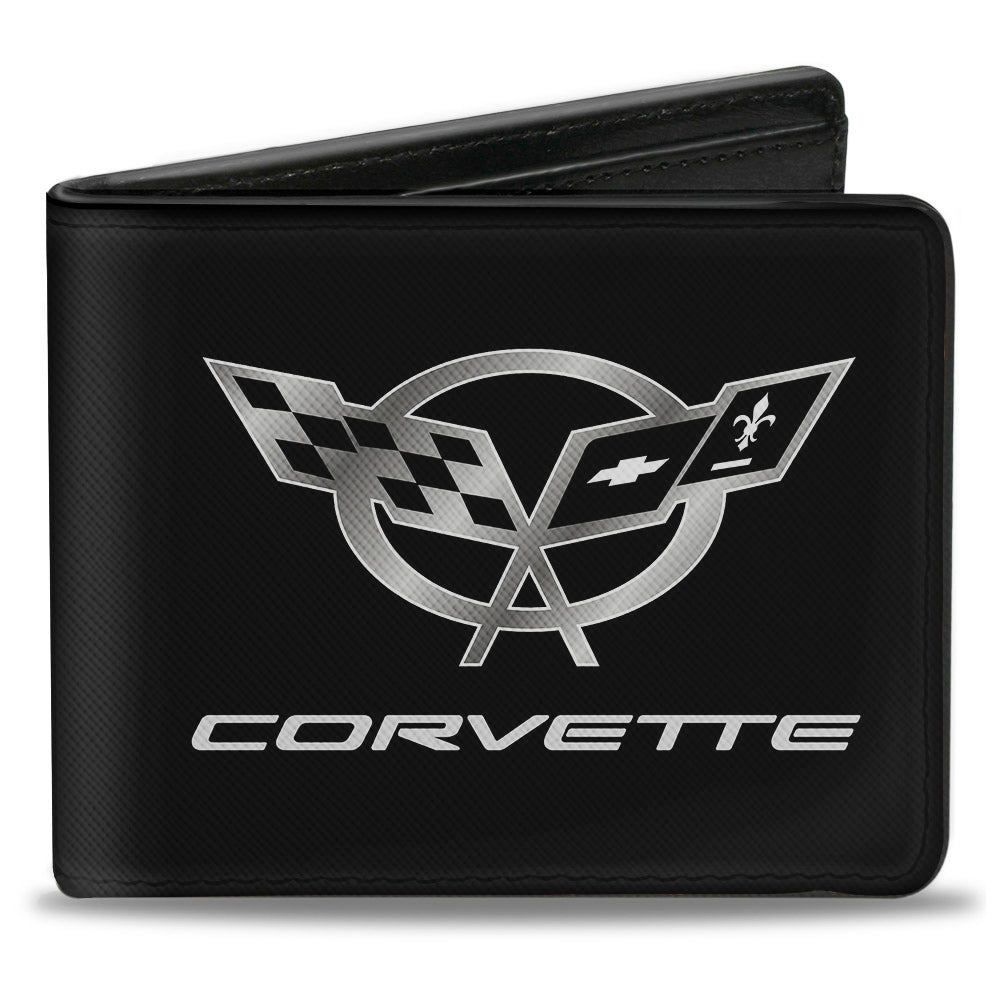 C5 Corvette Black & Silver Bi-Fold Wallet