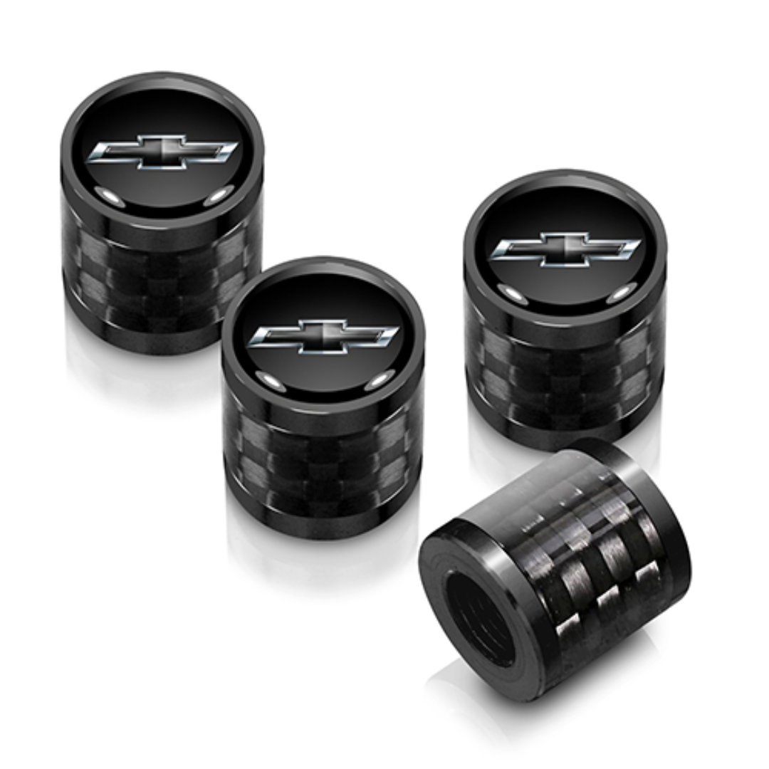 Black Bowtie Carbon Fiber Valve Stem Caps