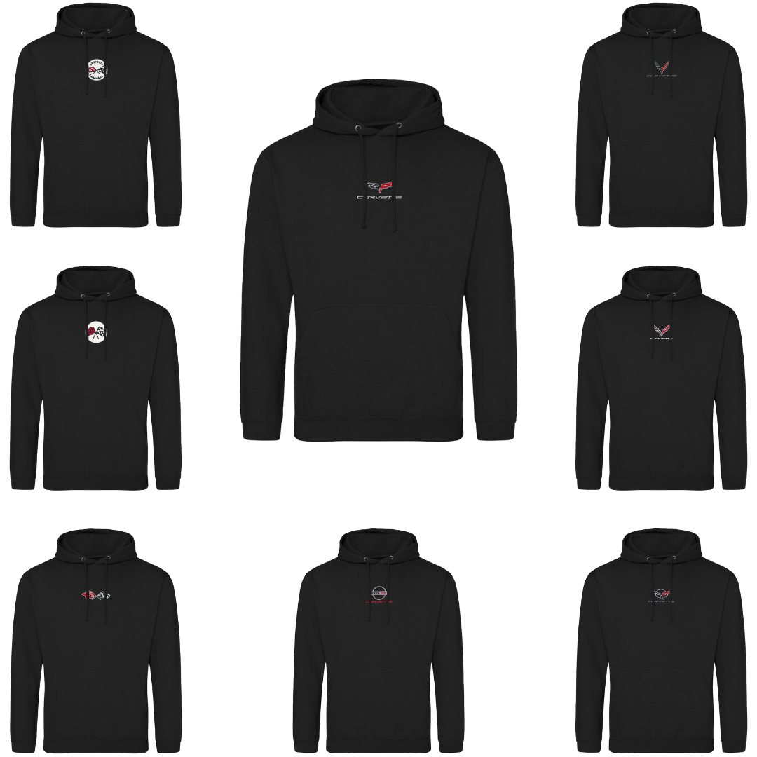 Corvette Embroidered Hoodie - Black