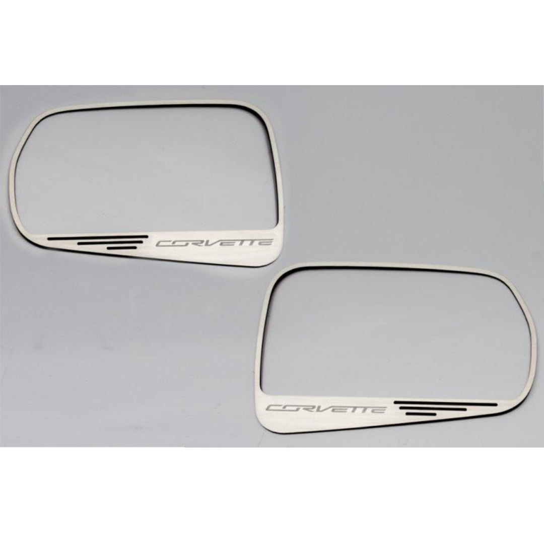 C7 Corvette | 2pc | Side View Mirror Trim | Corvette Lettering