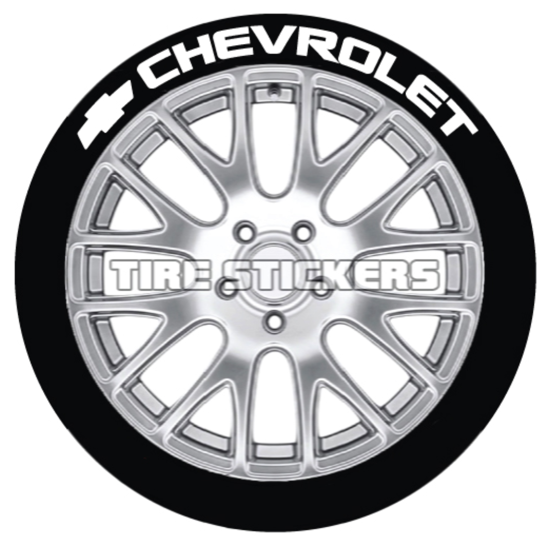 Chevrolet Tire Stickers - 4 OF EACH - 14"-16" - 1.5"