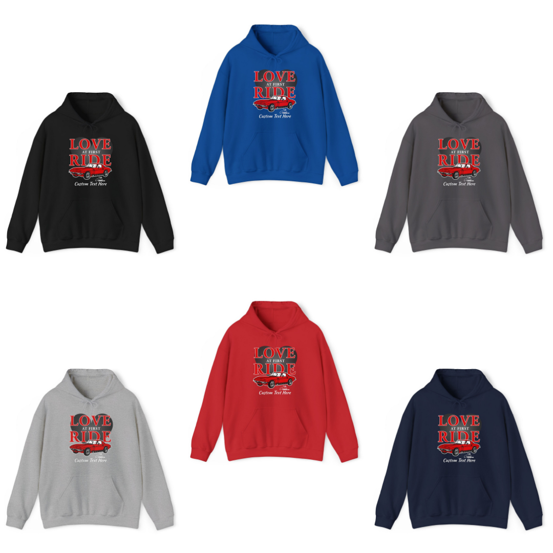 Corvette Love at First Ride Personalized Cotton-Blend Hoodie