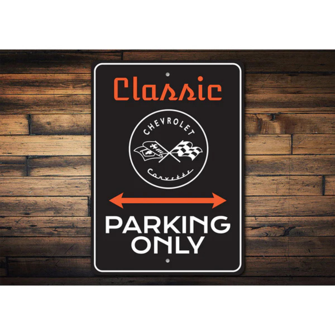 Corvette Parking Only Decor Sign