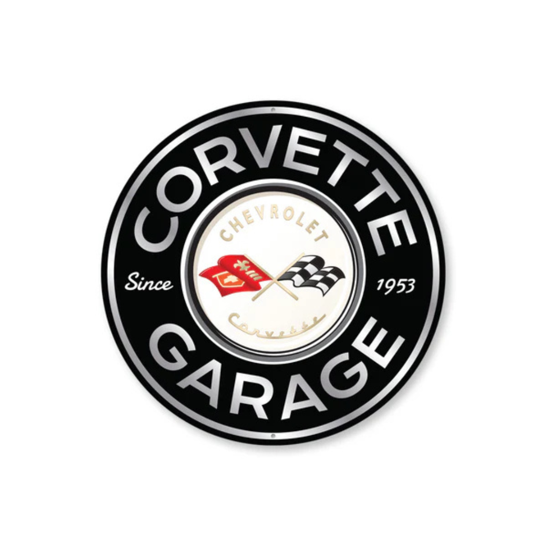 Chevy Corvette Garage Since 1953 Round Sign
