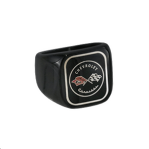 C1 Corvette Color Emblem Black Stainless Signet Ring