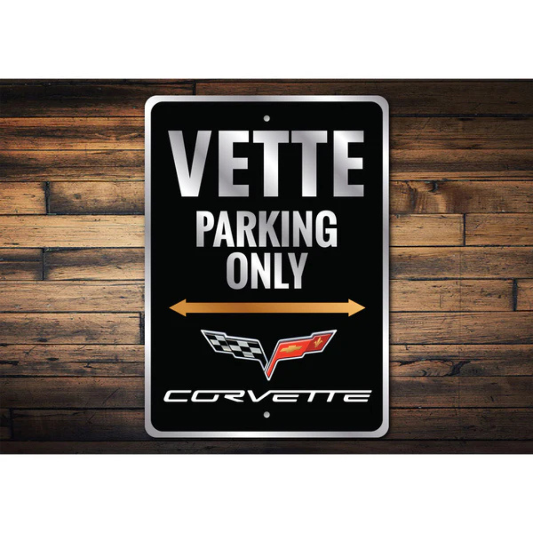 Corvette Badge Vette Parking Decor Only Sign