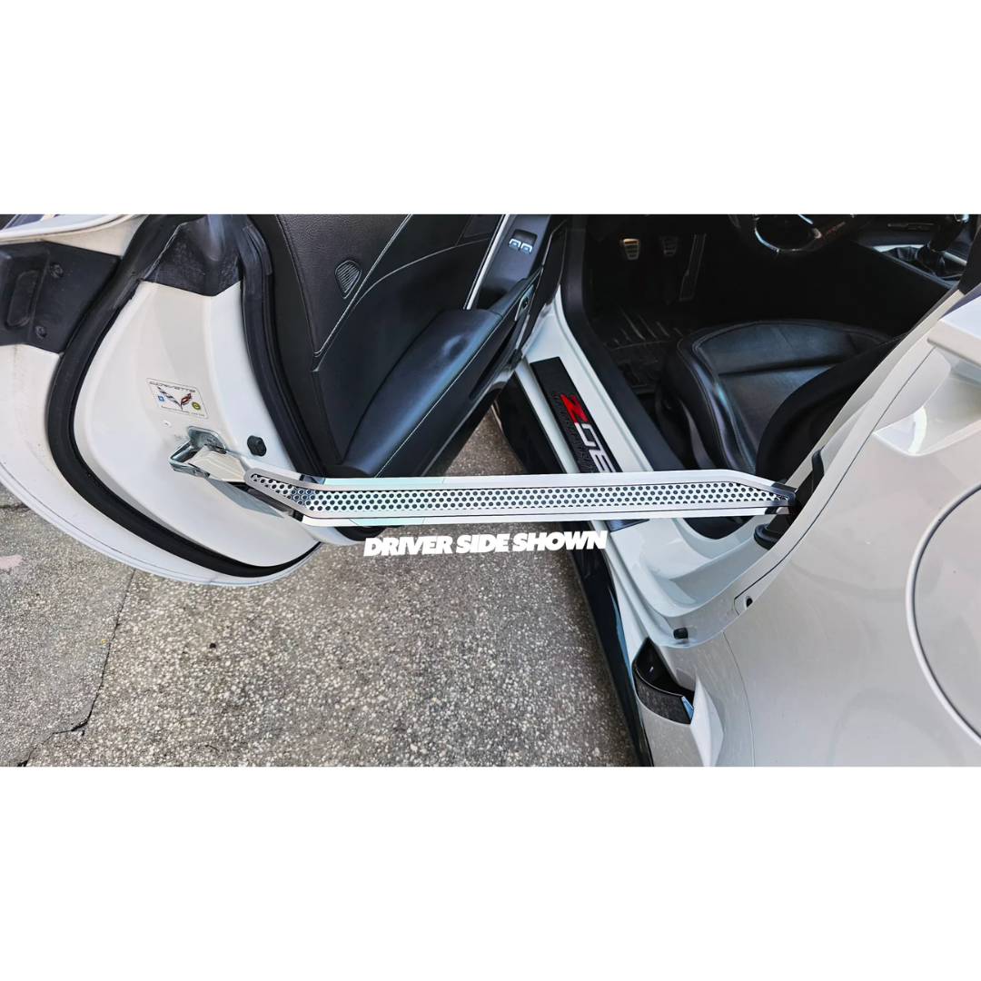 Corvette C7 Door Prop Stainless w/ Perforated insert - Passenger Side Only