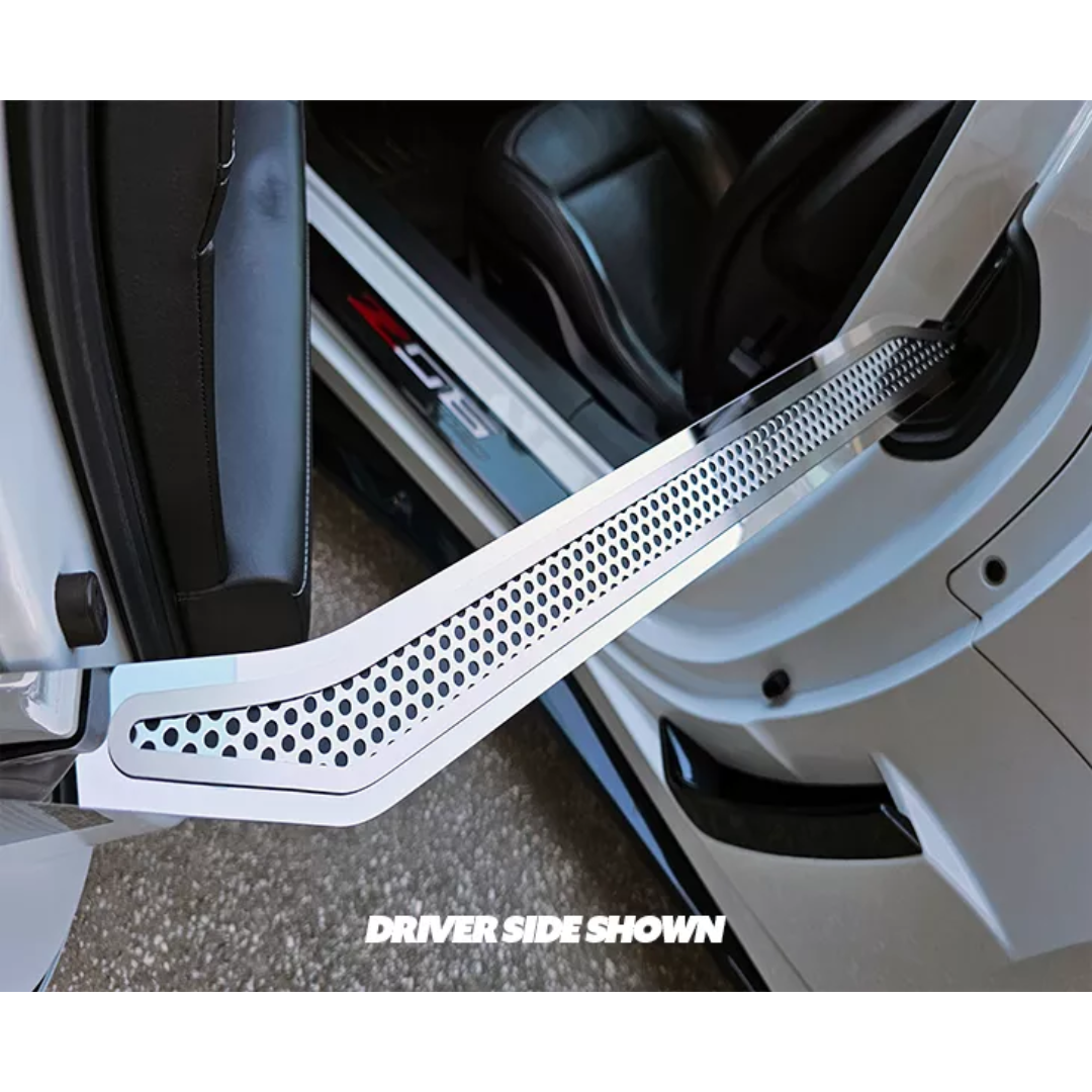 Corvette C7 Door Prop Stainless w/ Perforated insert - Driver Side Only