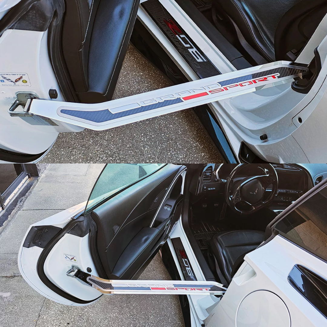 CORVETTE C7 DOOR PROP STAINLESS W/ REAL CARBON FIBER INSERT 'GRAND SPORT'