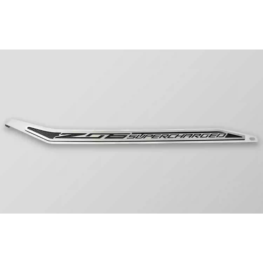Corvette C7 Door Prop Stainless w/ Real Carbon Fiber insert 'ZO6 Supercharged' - Driver Side Only
