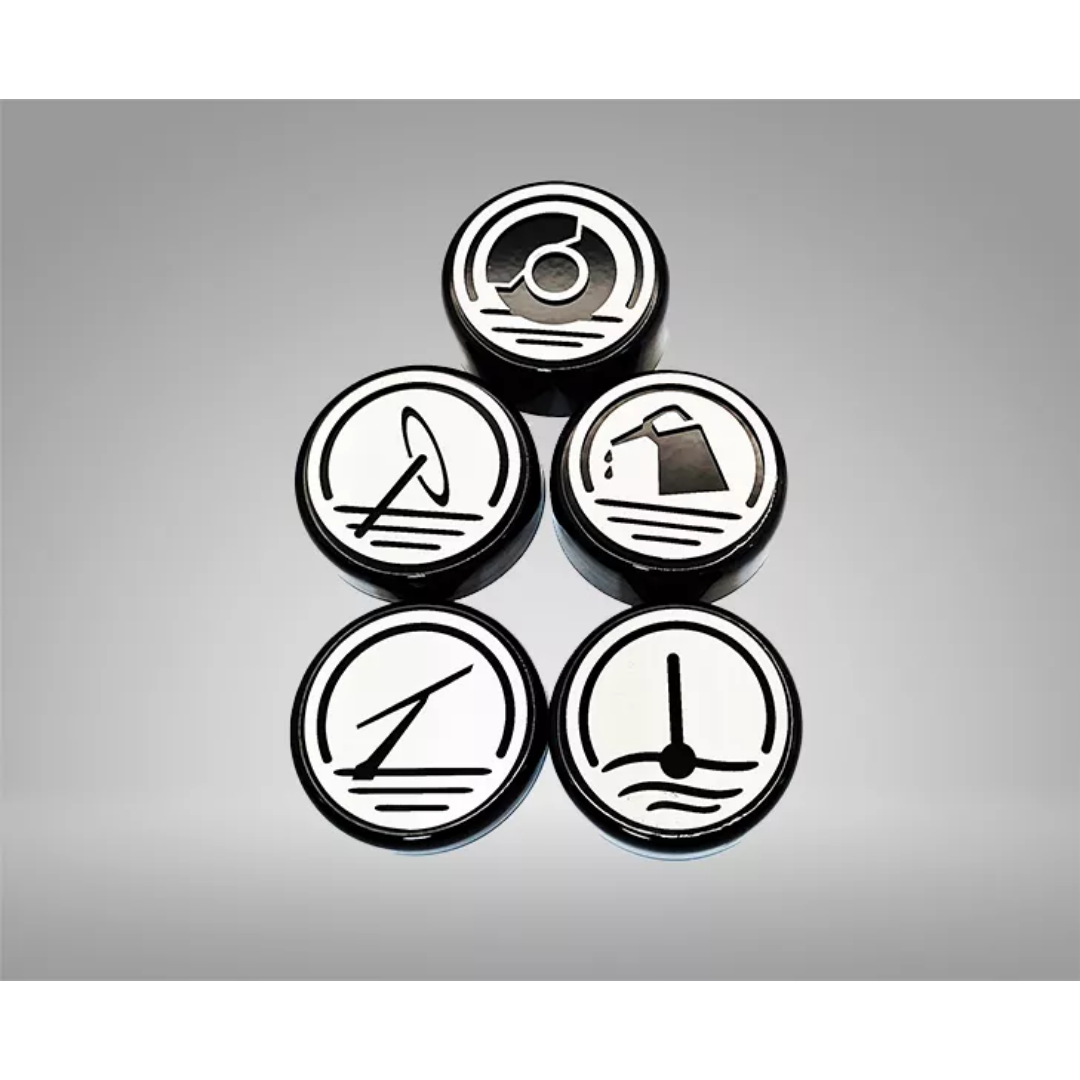 Corvette C7 Executive Series Fluid Cap Covers Black Caps with Brushed tops 5Pc Set | Automatic Transmission