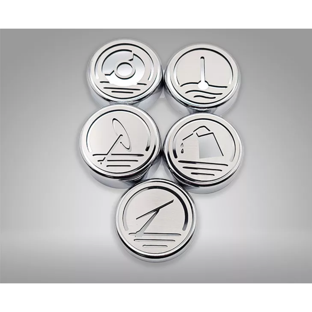 Corvette C7 Executive Series Fluid Cap Covers triple plated chrome 5Pc Set | Automatic Transmission