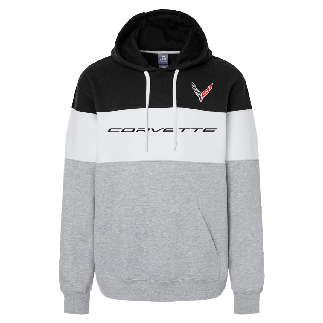 Corvette Color Block Black/White/Grey Hoodie