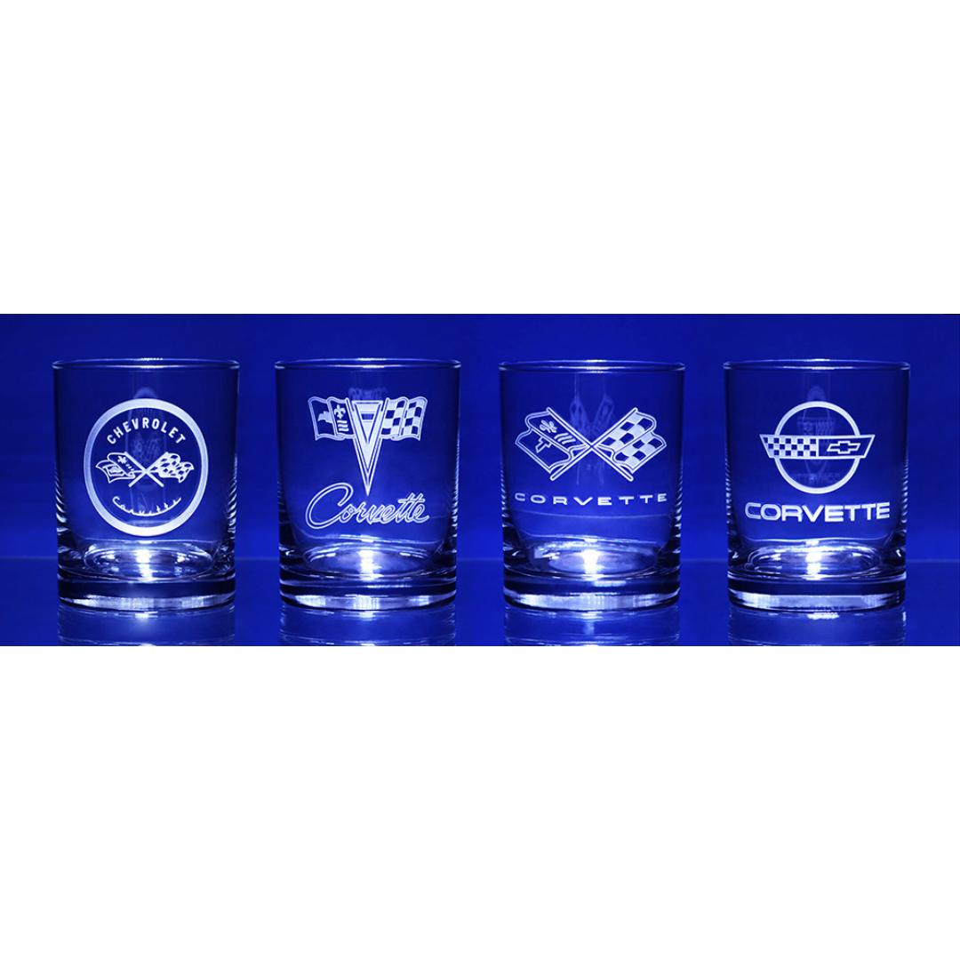 Corvette Early Generations C1-C4 Short Beverage Glass (4)
