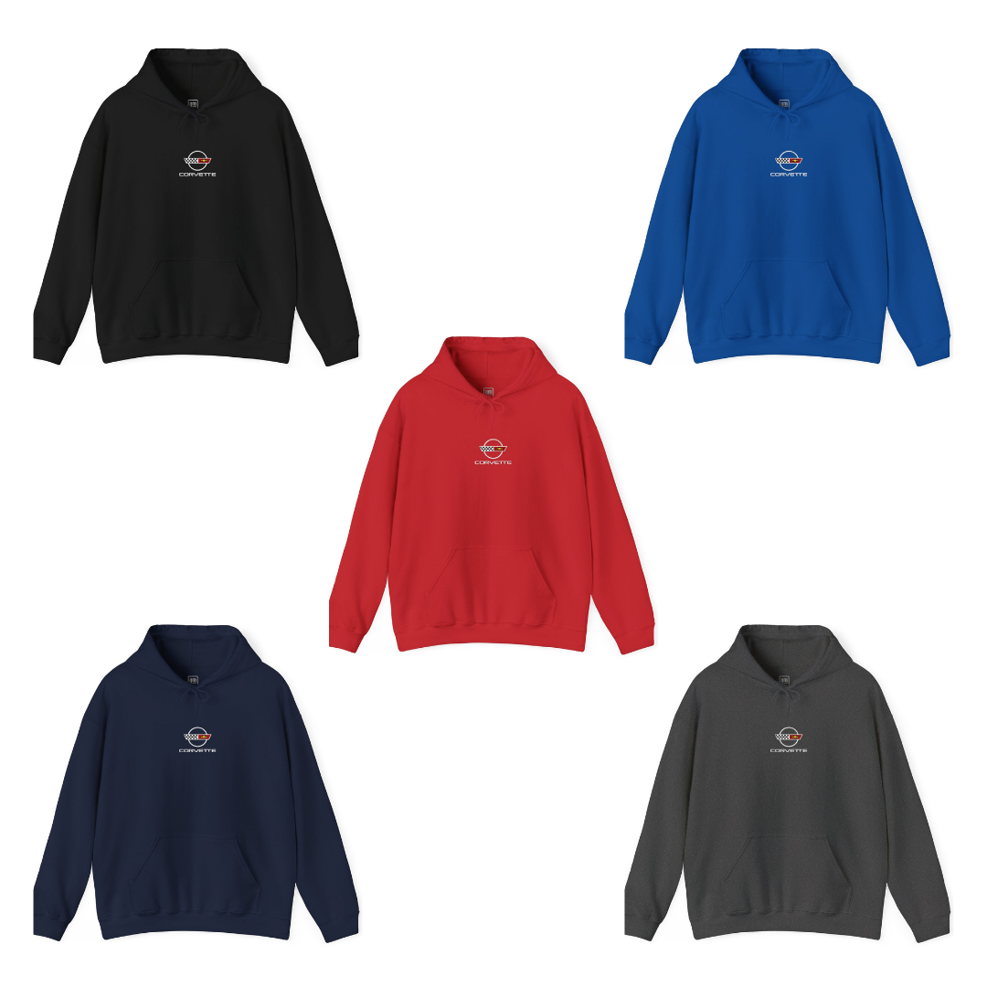 Corvette C4 Embroidered Logo Heavy Blend Hooded Sweatshirt