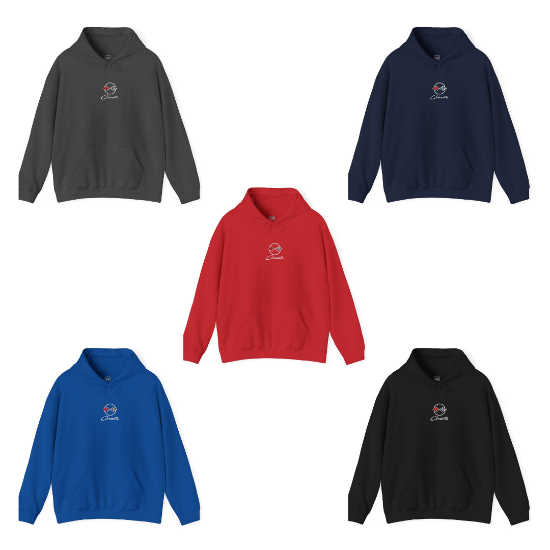 Corvette C2 Embroidered Logo Heavy Blend Hooded Sweatshirt