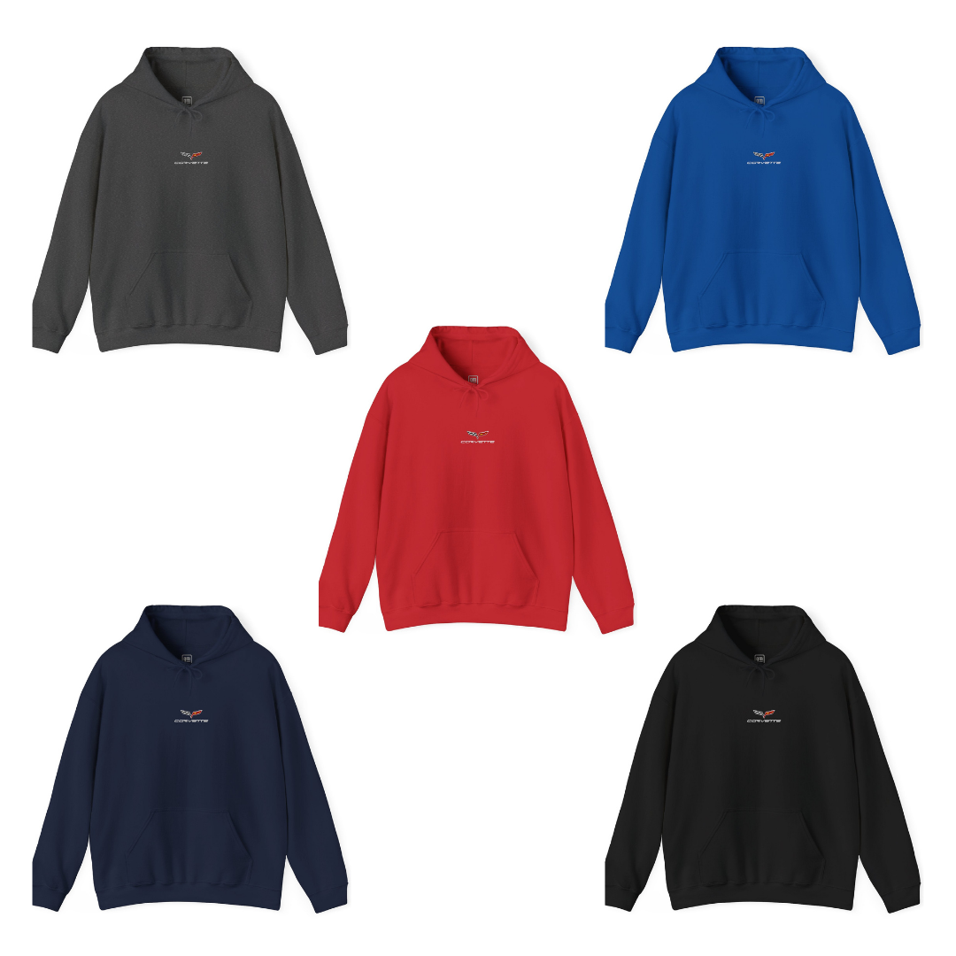 Corvette C6 Embroidered Logo Heavy Blend Hooded Sweatshirt