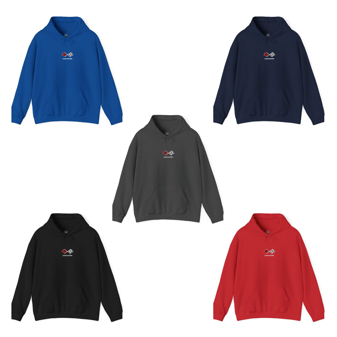 Corvette C3 Embroidered Logo Heavy Blend Hooded Sweatshirt