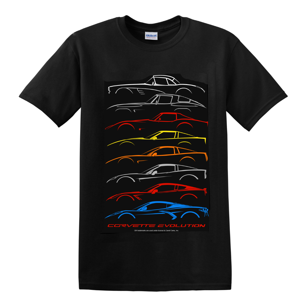 Corvette Evolution All Generations T-Shirt