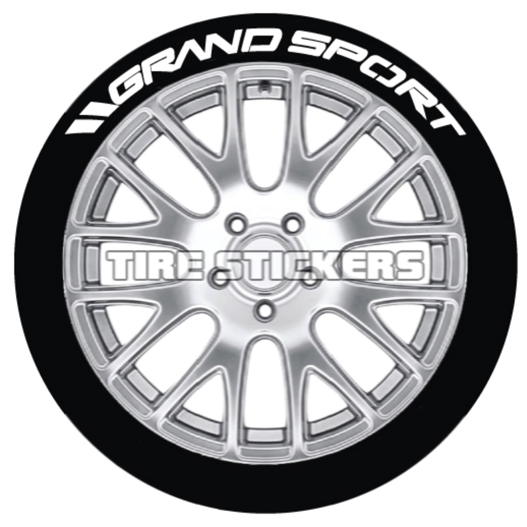 // Grand Sport Tire Stickers - 4 OF EACH - 14"-16" - 1.5"