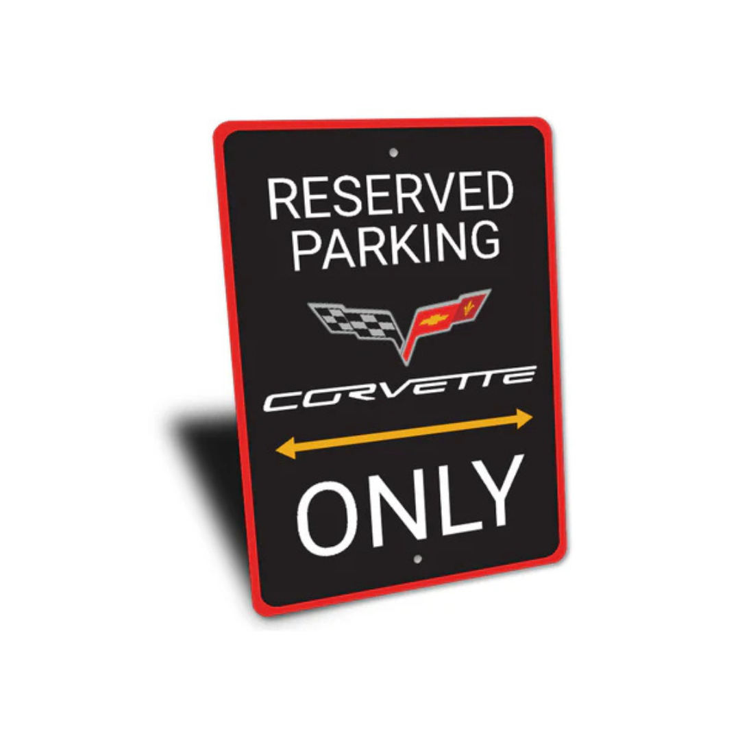 Corvette Reserved Parking Only Badge Sign