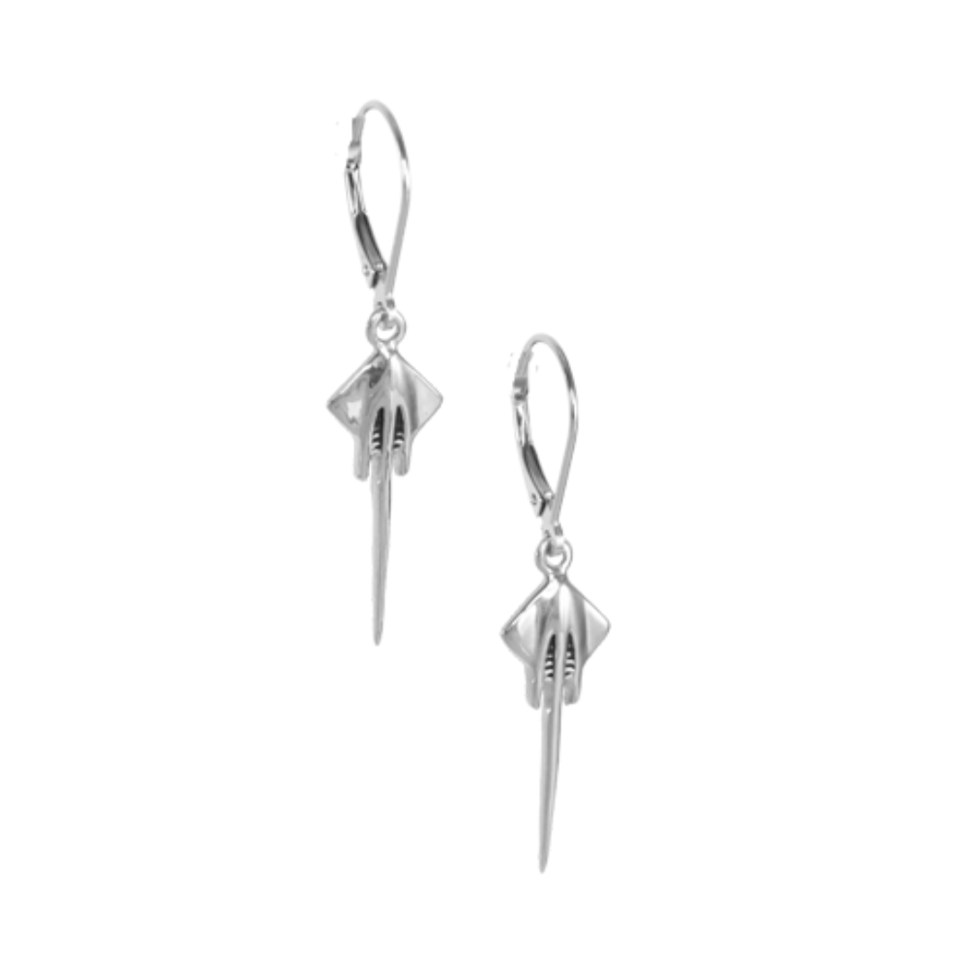 C7 Corvette Sterling Silver Stingray Earrings & Emblem Necklace Bundle