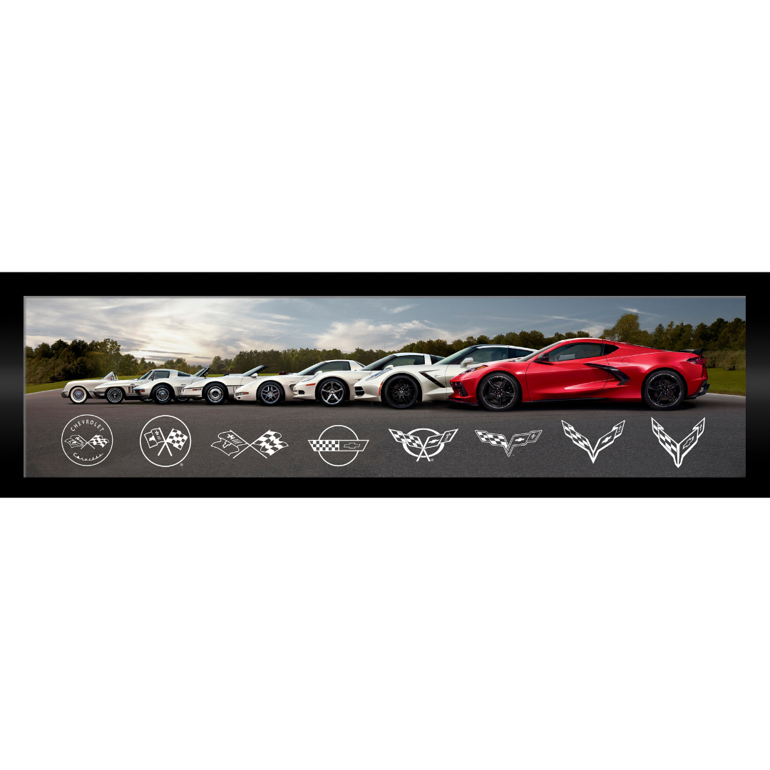 Corvette Generations Panorama Framed Print