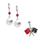 c2-corvette-emblem-sterling-silver-pendant-crystal-earrings-bundle
