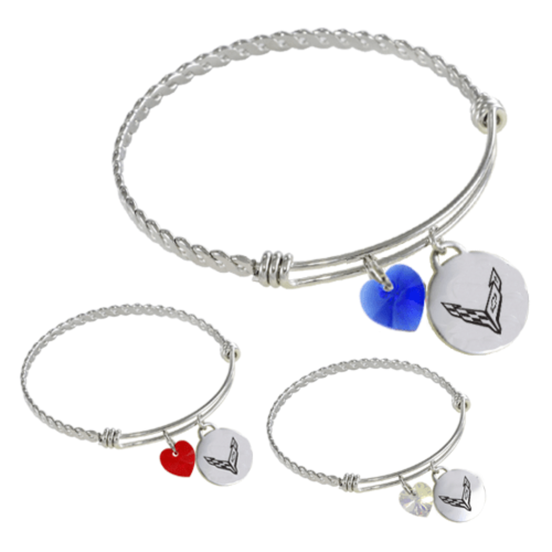 c8-corvette-twisted-bangle-charm-bracelet